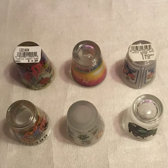 Colorful lot of 6 advertising shot glasses - Bahamas, Maui, Honduras, etc. - Picture 7 of 7